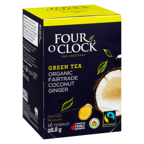 Four O'Clock Organic Green Tea Coconut Ginger 16 EA 