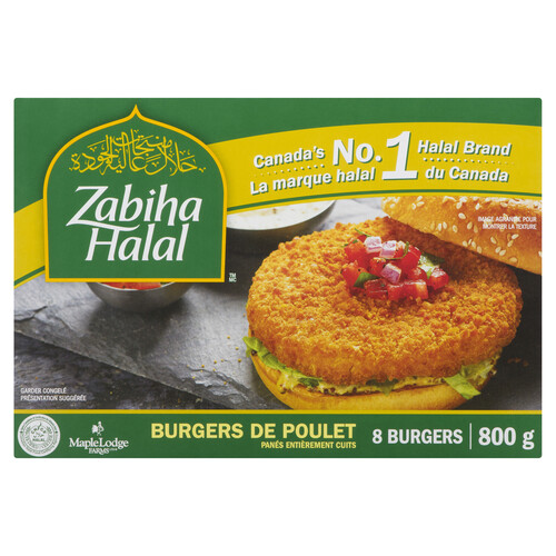 Zabiha Halal Frozen Chicken Burgers 800 g