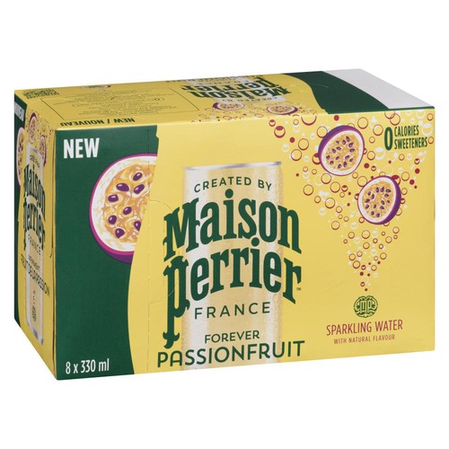 Maison Perrier Sparkling Water Passion Fruit 8 x 330 ml (cans)