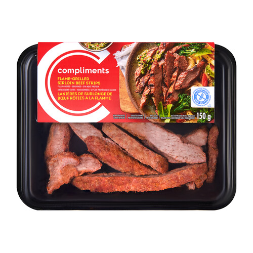 Compliments Sirloin Beef Strips Flame Grilled 150 g