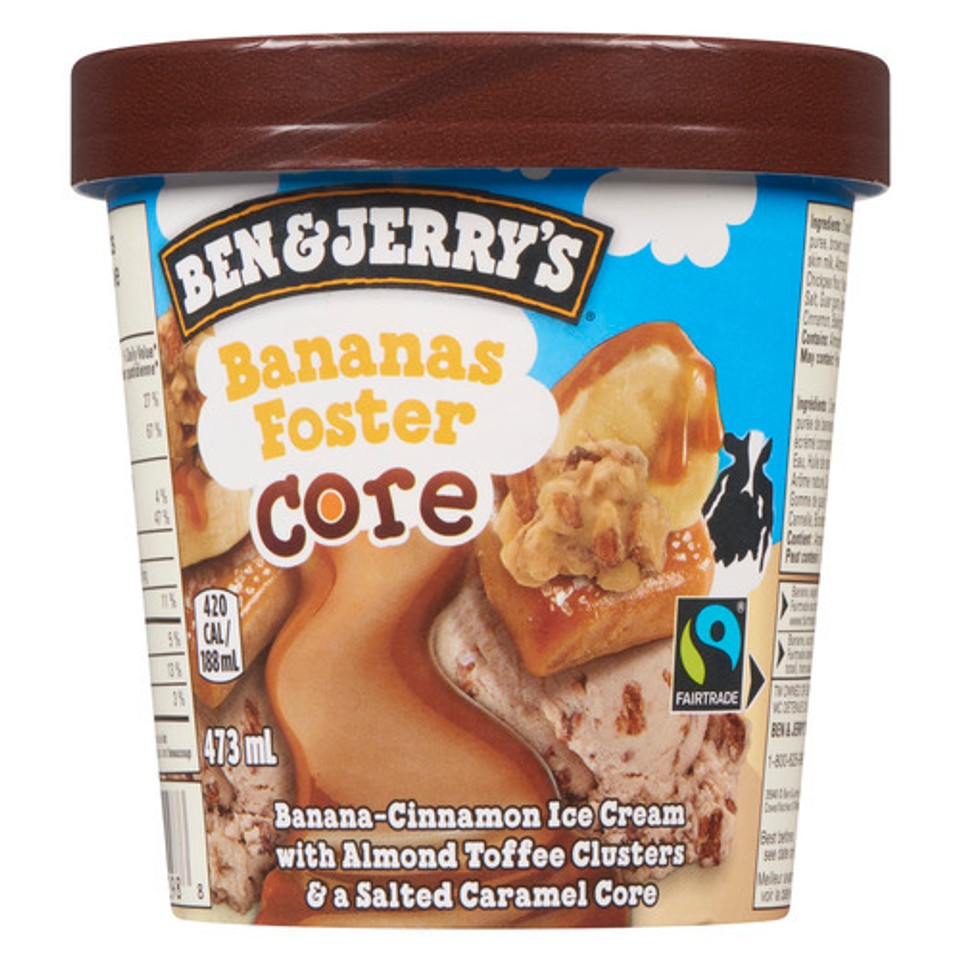 Ben & Jerry's Ice Cream Bananas Foster Core 473 ml Voilà Online
