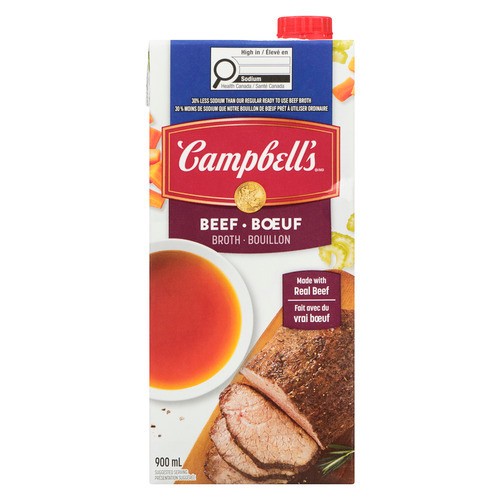 Campbell's Broth 30% Less Sodium Real Beef 900 ml