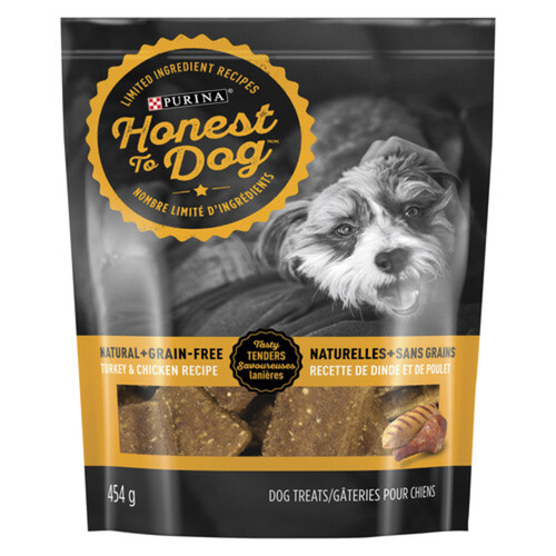 Honest to Dog Treats Natural & Grain Free Turkey & Chicken Recipe 454 g