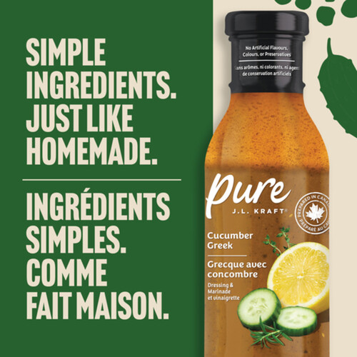 J.L. Kraft Pure Dressing & Marinade Cucumber Greek 355 ml