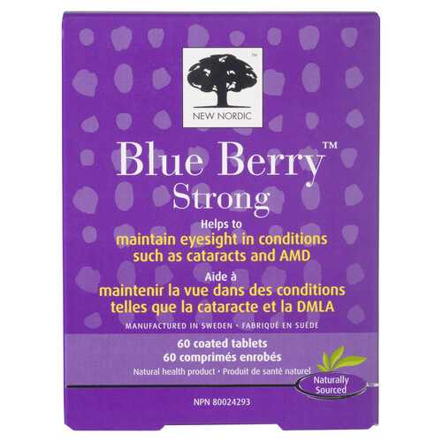 New Nordic Eye Health Supplement Blue Berry Strong Coated Tablets 60 Count