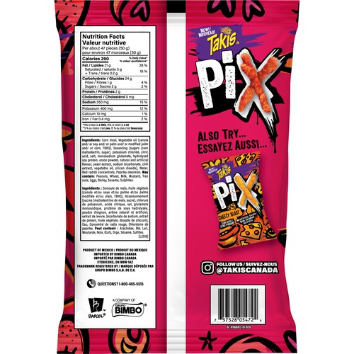 Takis Pix Fuego Snack Hot Chili Pepper & Lime Flavour 240 g