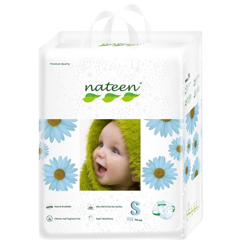 Nateen Premium Eco-friendly Baby Diapers Small 80 count