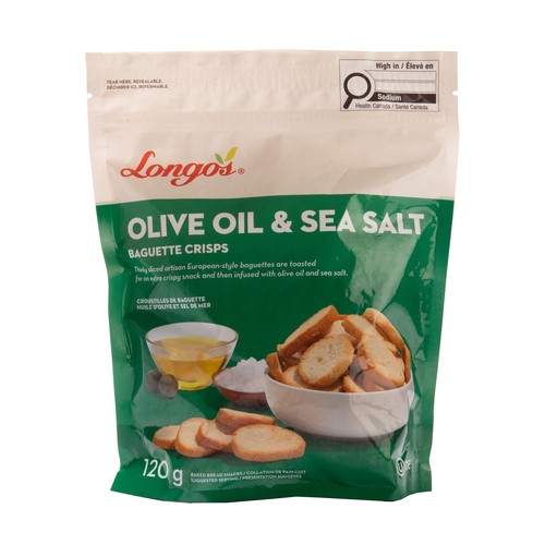 Longo's Baguette Crisps Olive Oil And Sea Salt 120 g