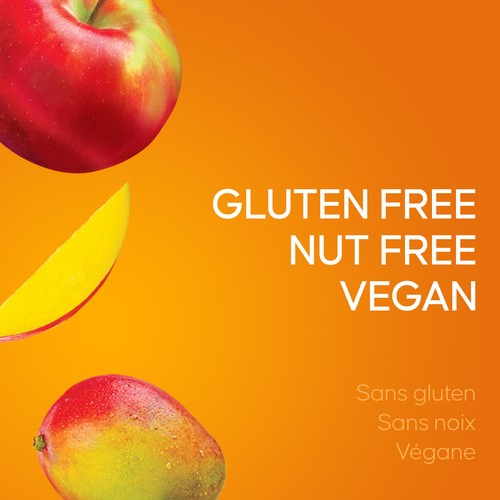 SunRype Fruit To Go Gluten-Free Fruit Bar Snack Apple Mango 14 g