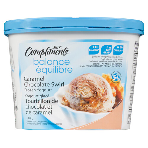 Compliments Balance Frozen Yogurt Caramel Chocolate Swirl 1.89 L