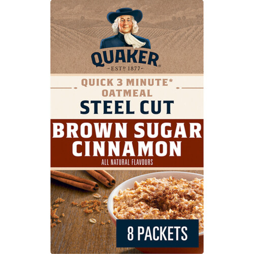 Quaker Quick Cook Steel Cut Oatmeal Brown Sugar Cinnamon 384 g