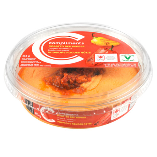 Compliments Roasted Red Pepper Topped Hummus 255 g