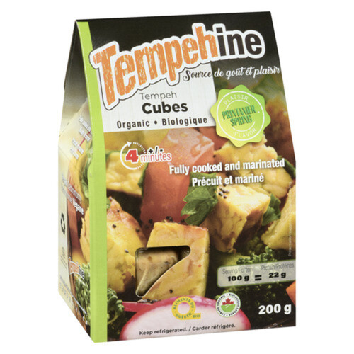 Tempehine Organic Tempeh Cubes Fully Cooked & Marinated 200 g