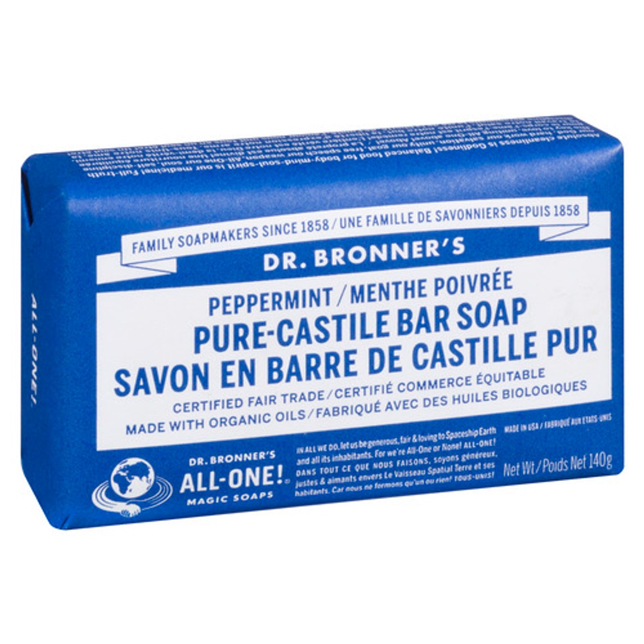 Dr. Bronner's Organic Castile Bar Soap Peppermint 140 g - Voilà Online ...
