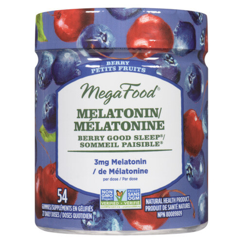 MegaFood Melatonin 3 mg Gummies Berry Good Sleep 54 Count