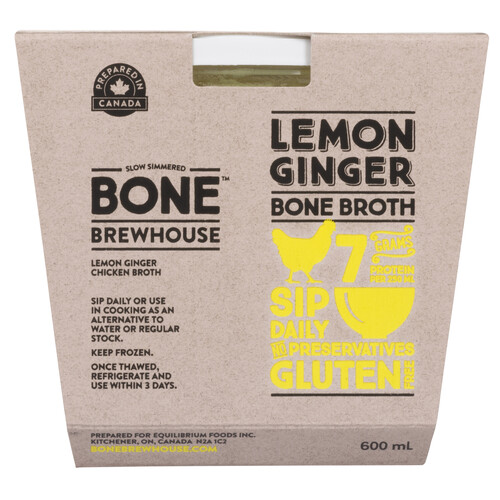 Bone Brewhouse Lemon Ginger Bone Broth 600 ml (frozen)