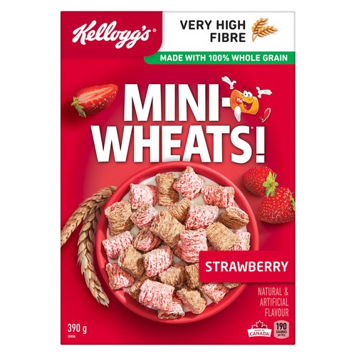 Kellogg's Mini Wheats Cereal Strawberry 390 g