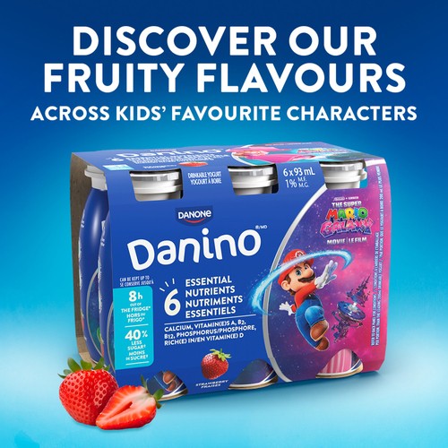 Danino Drinkable Yogurt Super Mario Vanilla 6 x 93 ml (bottles)