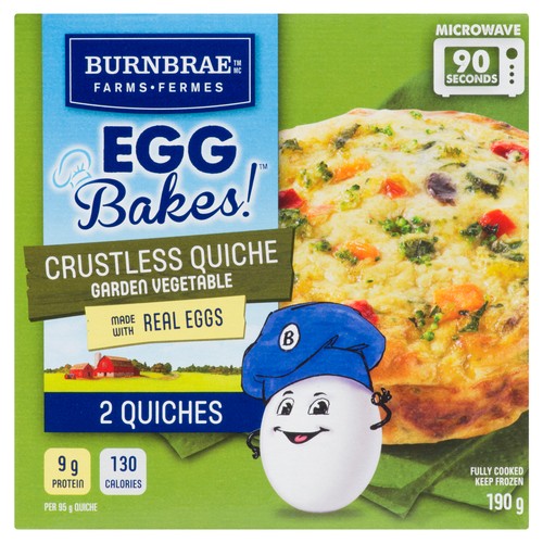 EggBakes Garden Vegetable Crustless Quiche 190 g (frozen)