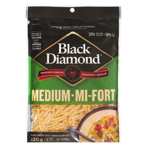 Black Diamond Medium Shredded Cheese 320 g