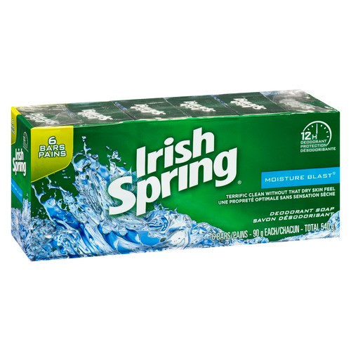 Irish Spring Moisture Blast Bar Soap 6 Bars x 90 g