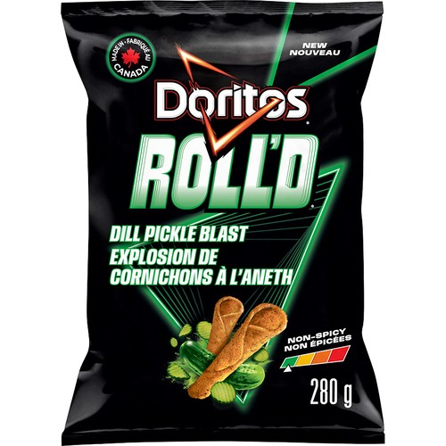 Doritos Roll'd Tortilla Chips Dill Pickle Blast Flavoured 280 g