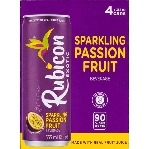 Rubicon Exotic Juice Sparkling Passion Fruit 4 x 355 ml (cans)