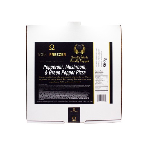 Tops Freezer Frozen Pizza Pepperoni Mushroom & Green Pepper 875 g
