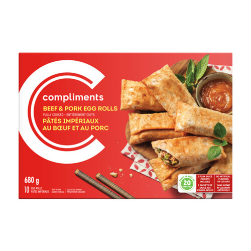 Compliments Frozen Egg Rolls Beef And Pork 680 g