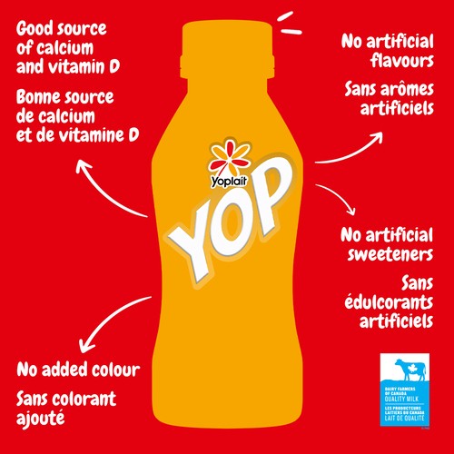 Yoplait Yop Drinkable Yogurt Strawberry-Banana Flavour 1.5% 6 x 200 ml