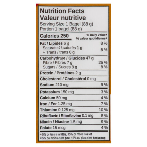 Kinnikinnick Gluten-Free Frozen Soft Bagels Cinnamon Raisin 352 g