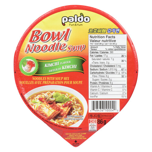 Paldo Noodle Bowl Kimchi 86 g