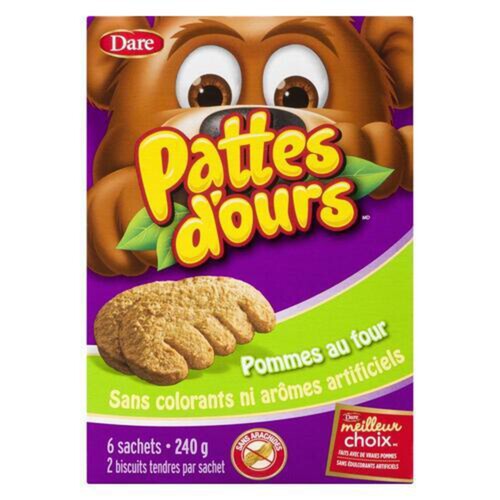 Dare Bear Paws Peanut-Free Cookies Baked Apple 240 g