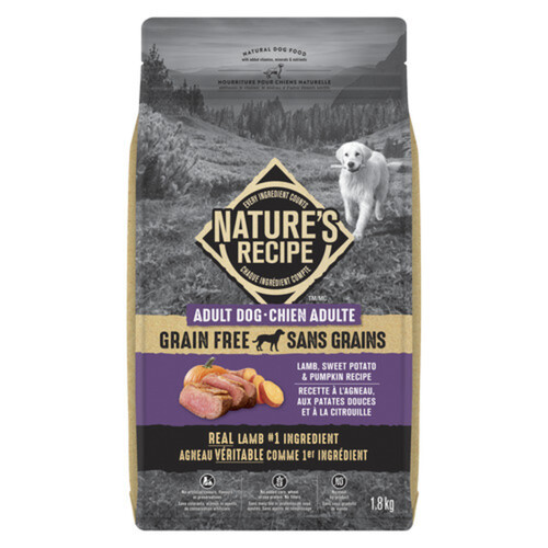 Nature's Recipe Grain Free Adult Dry Dog Food Real Lamb 1.8 kg