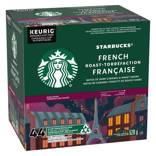 Starbucks Coffee Pods French Roast 44 K-Cups 528 g