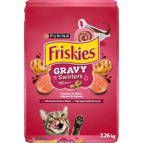 Friskies Gravy Swirlers Dry Cat Food Chicken And Salmon Flavours 7.26 kg