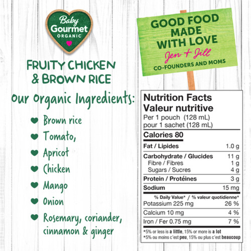 Baby Gourmet Organic Meal Fruity Chicken & Brown Rice 128 ml