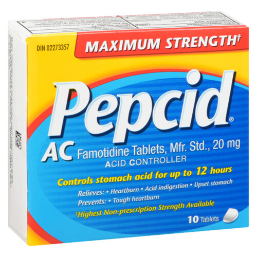 Pepcid Max Ttrength Antacid 10 Tablets