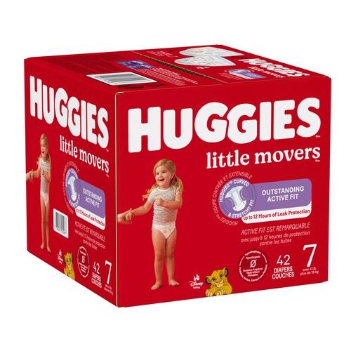Huggies Little Movers S7 Over 41 Pounds Diapers 42 EA