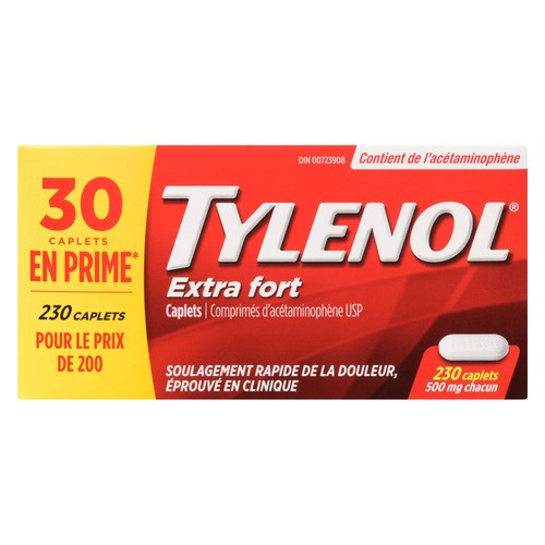 Tylenol Extra Strength Easy Swallow Tablets Acetaminophen 230 Caplets