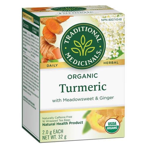 Traditional Medicinals Tea Turmeric With Meadowsweet & Ginger 16 Tea Bags