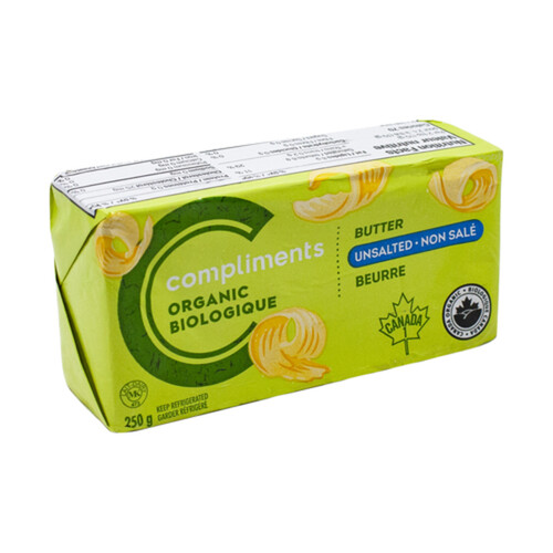 Compliments Organic Butter Unsalted 250 g