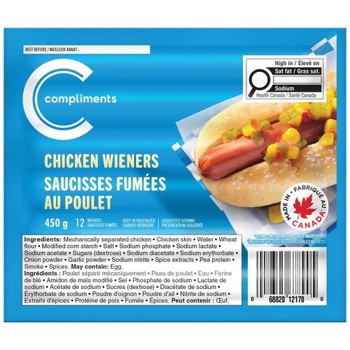 Compliments Wieners Chicken 450 g