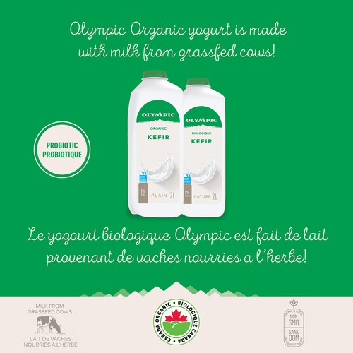 Olympic Organic 1% Kefir Plain 2 L