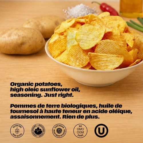 Humble Rumbles Ripple Organic Potato Chips Sea Salt 135 g