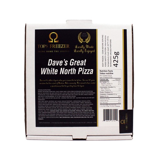 Tops Pizza Freezer Frozen Pizza Daves Great White North 325 g