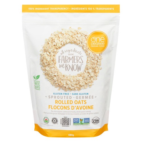 One Degree Organic Foods Rolled Oats Sprouted 680 g
