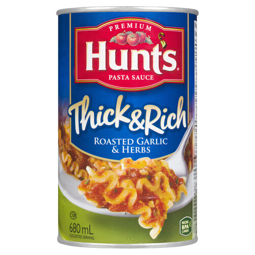 Hunt's Thick & Rich Pasta Sauce Roasted Garlic & Herbs 680 ml