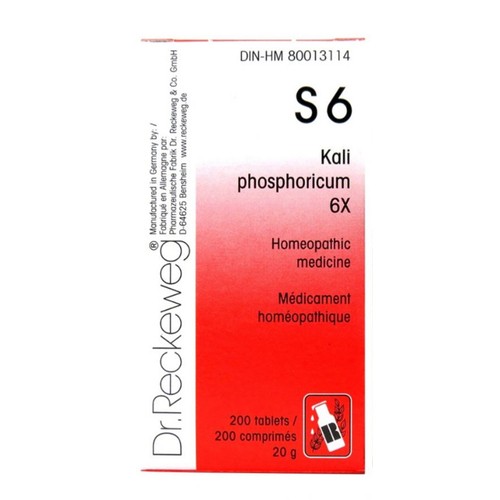 Dr Reckeweg  S6 Kali Phosphorica Homeopathic Medicine 200 EA