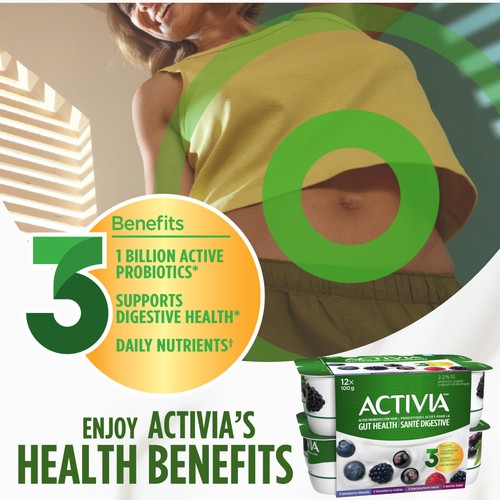Activia Probiotic Yogurt Blackberry Blueberry Blackcurrent Berries Value Size 12 x 100 g